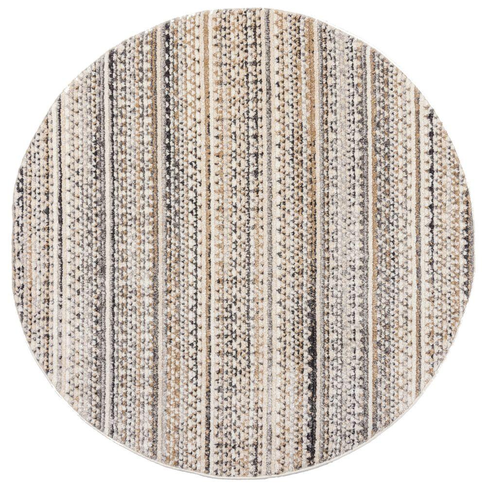 TEPPICH PERRAN, gestreift, Natur, Ø 160 cm - Beige, Textil (160/160cm) - KADIMA DESIGN