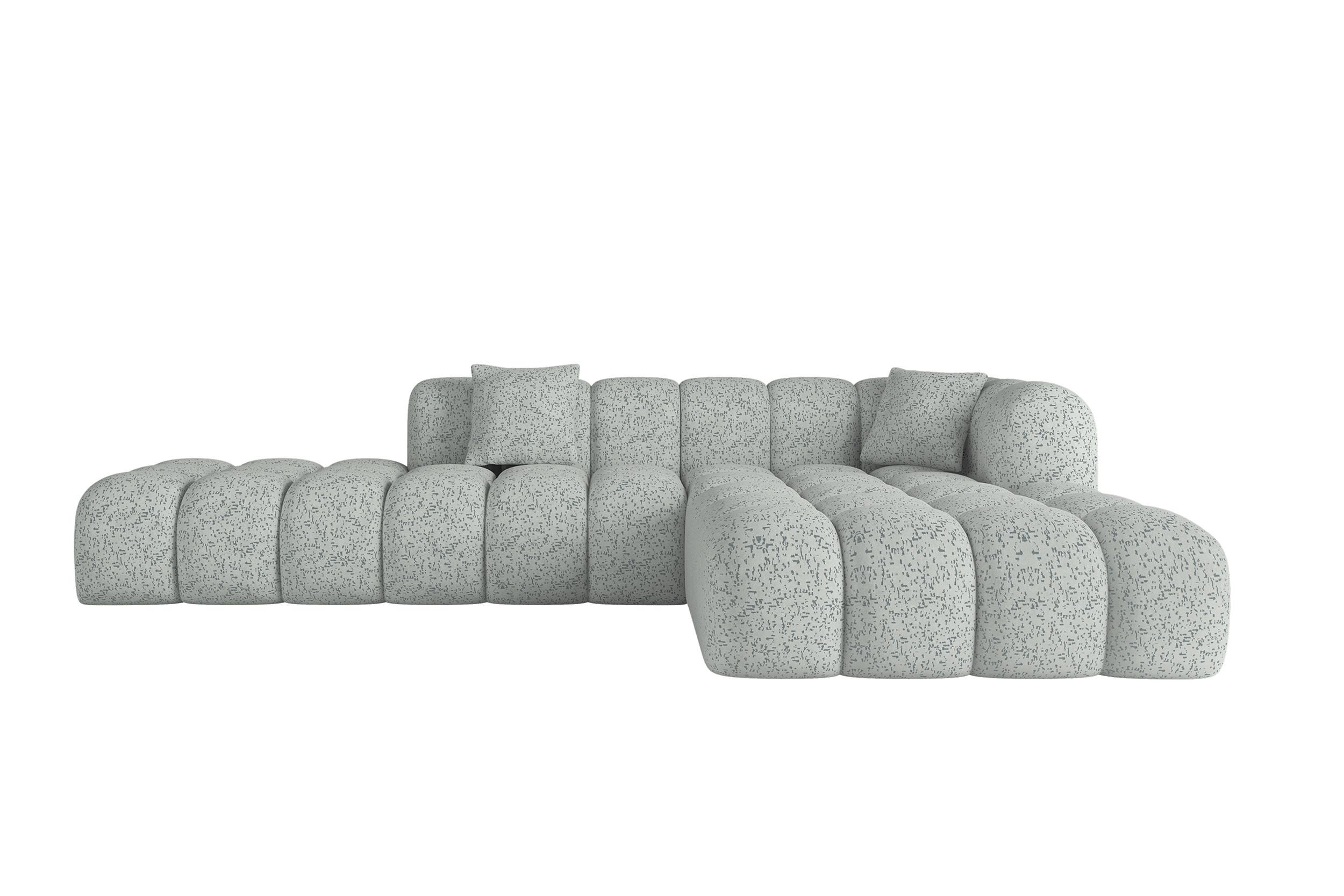 ECKSOFA Ottomane Rechts OLEA-L2 - 289x176x71 cm Grün - Waldgrün/Schwarz, Holzwerkstoff/Kunststoff (289/176cm)