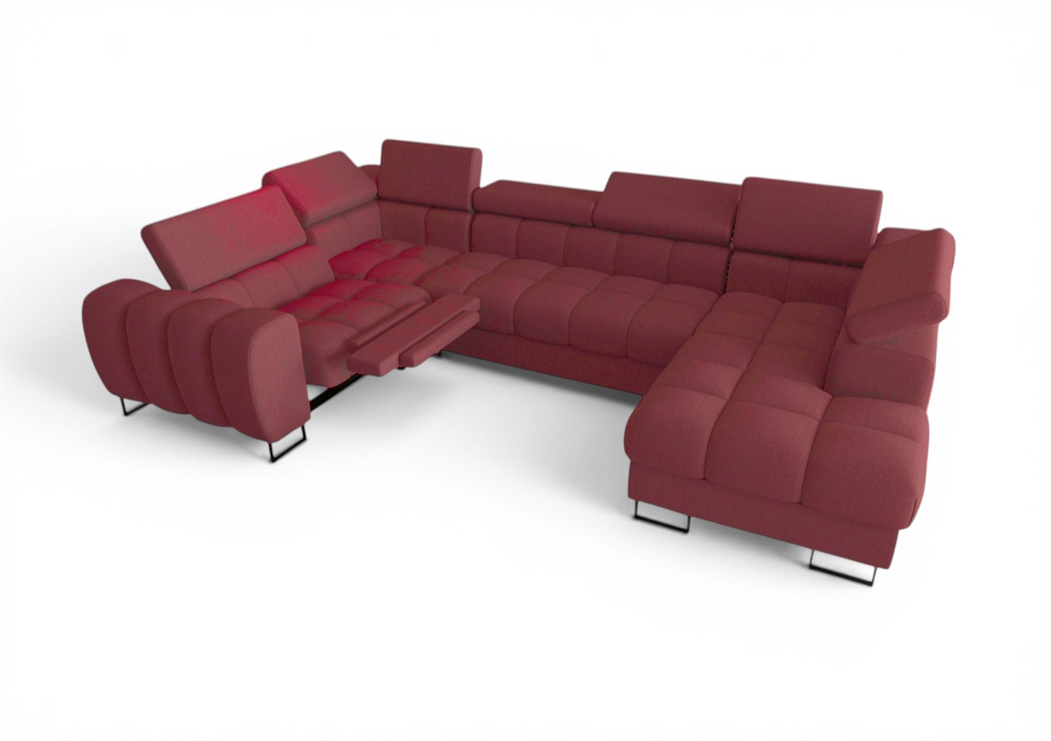 WOHNLANDSCHAFT Bastien Relax - Rot, Holzwerkstoff/Textil (350/95/198cm) - Fun Möbel