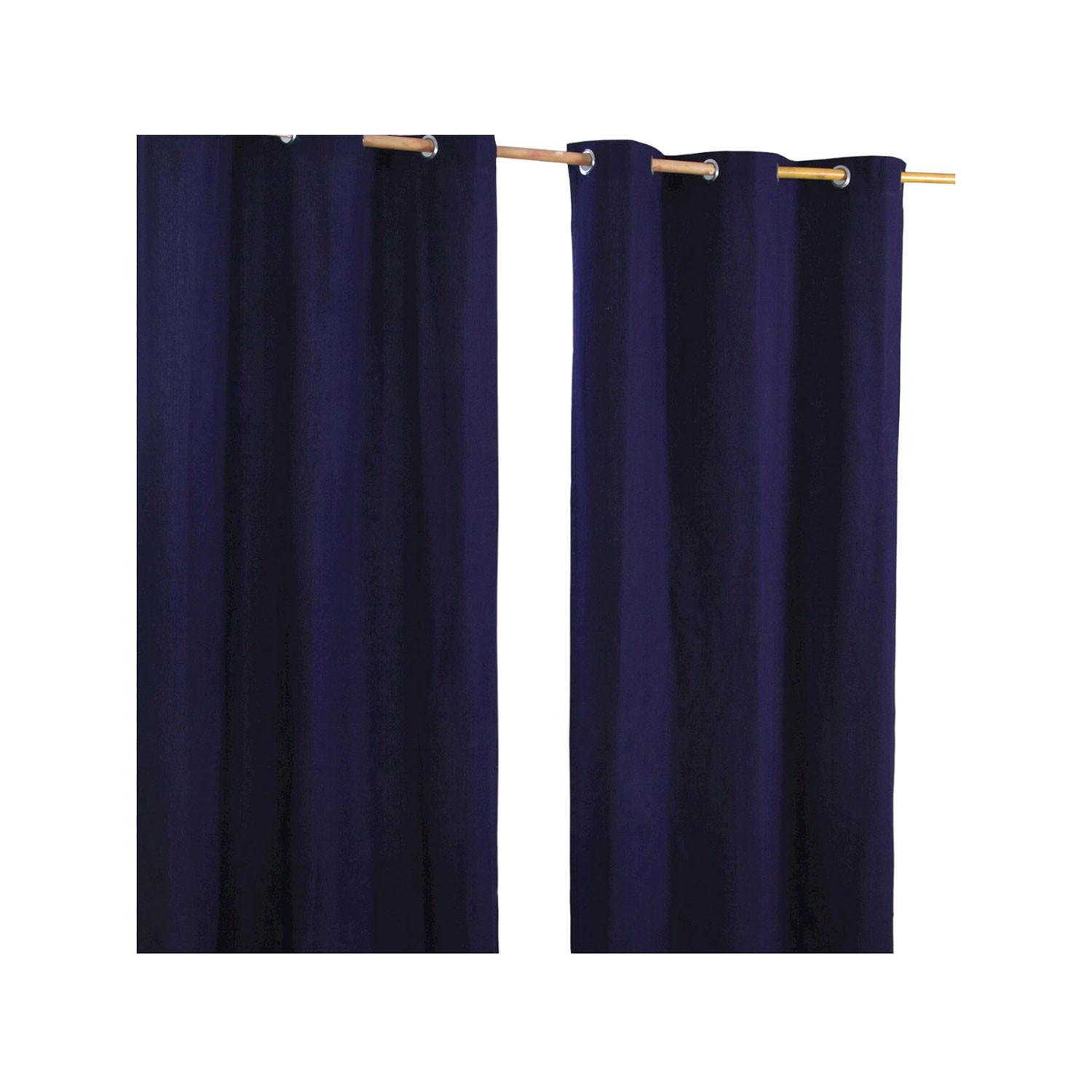 ÖSENVORHANG blickdicht 2er-Set, 137/228 cm - Dunkelblau, Textil (137/228cm) - Homescapes