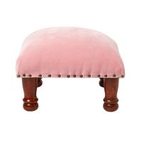 SAMT-HOCKER Mable, rosa mit Holzbeinen, 40/40/25 cm - Rosa, Textil (40/25/40cm) - Homescapes