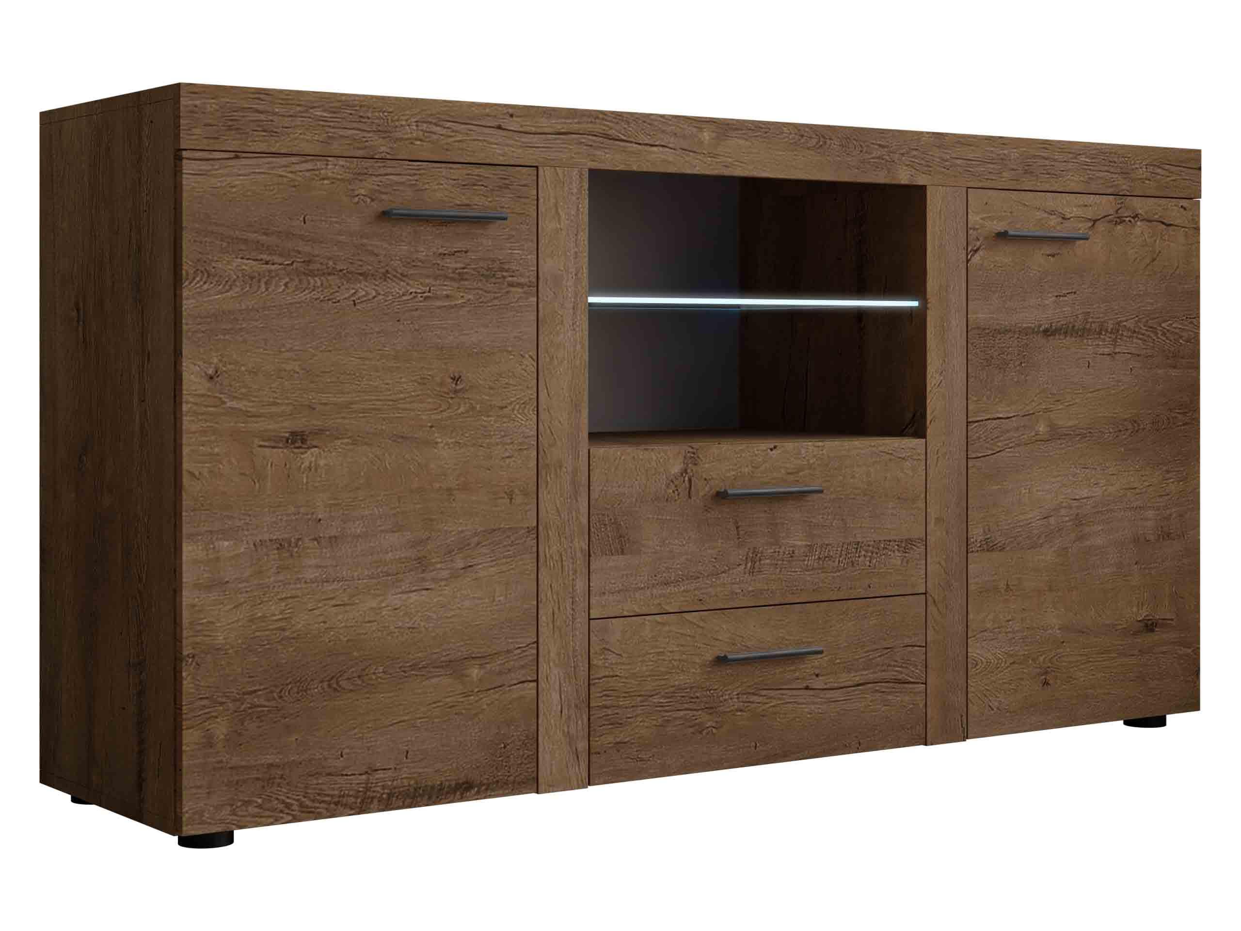 KOMMODE Rumba mit LED Beleuchtung - Eichefarben, Holzwerkstoff (156/82/40cm) - MIRJAN24