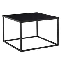 COUCHTISCH quadratisch mit Marmor-Optik, Metallgestell im Industrial-Stil, Schwarz 60x60x45 cm - Schwarz, Metall (60/60/45cm) - KADIMA DESIGN