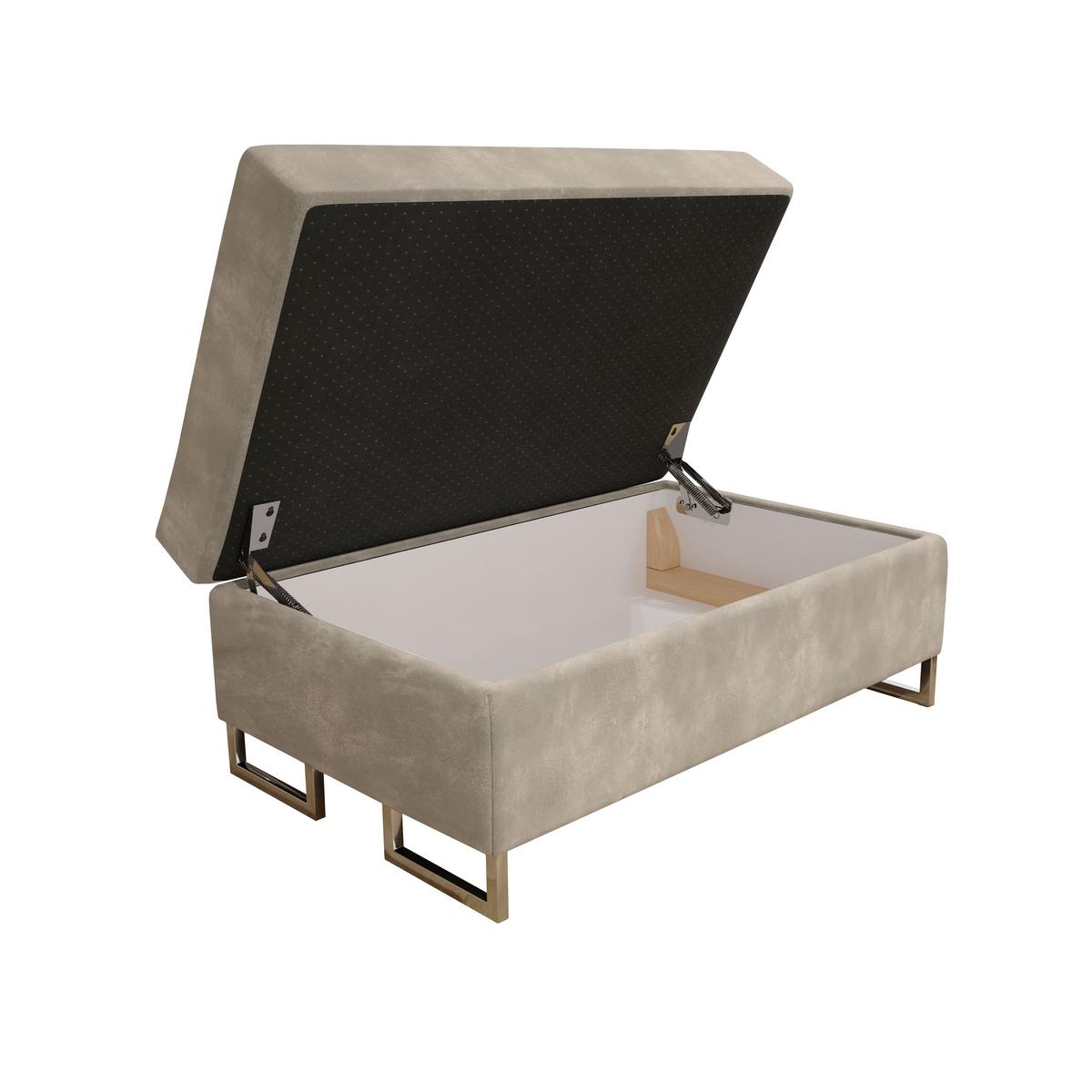 POLSTERHOCKER BARLET Creme 100x60 cm - Greige, Textil (100/41/60cm) - MASSENO