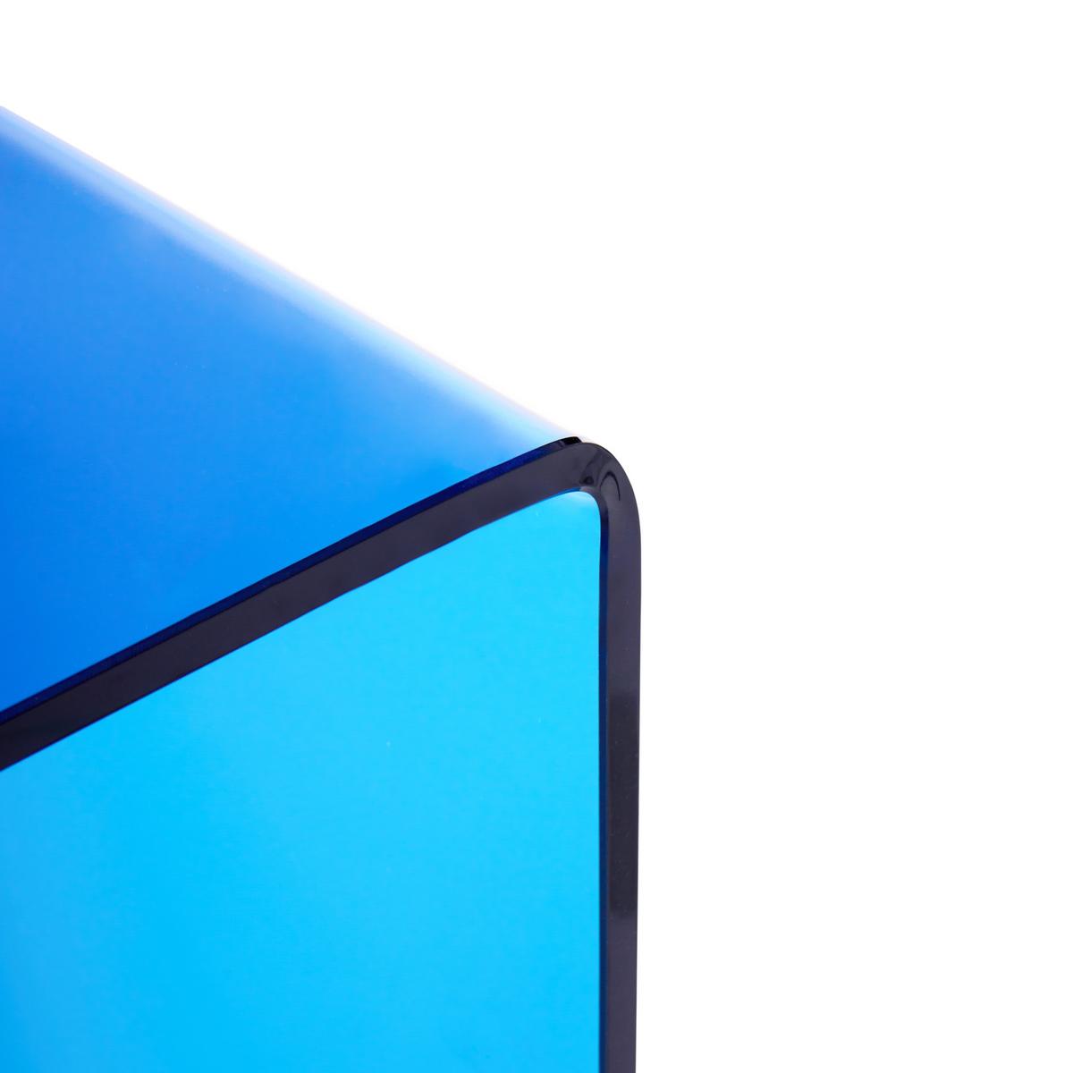 KONSOLENTISCH Sicherheitsglas Blau Kendall - Blau, Glas (90/75/30cm) - Beliani