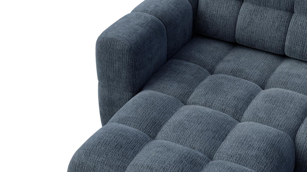 ECKSOFA CLOUDI 4-Sitzer links, marineblau - Blau/Schwarz, Holz/Textil (294/160cm) - Wozimo