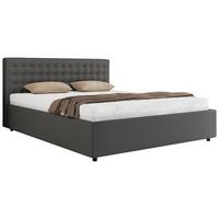 POLSTERBETT PAVO CLASSIC 180/200 - Grau Kunstleder - Multipocket-Matratze - Grau, Textil (180/200cm) - MKS