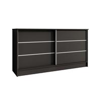 KOMMODE Mirela mit 2 Schiebetüren 160 cm, Schwarz - Schwarz, Holzwerkstoff (161/85/43.5cm) - Beautysofa