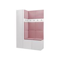 GARDEROBEN-SET Orion IX - Weiß/Rosa, Holzwerkstoff/Kunststoff (124/186/46cm) - MIRJAN24