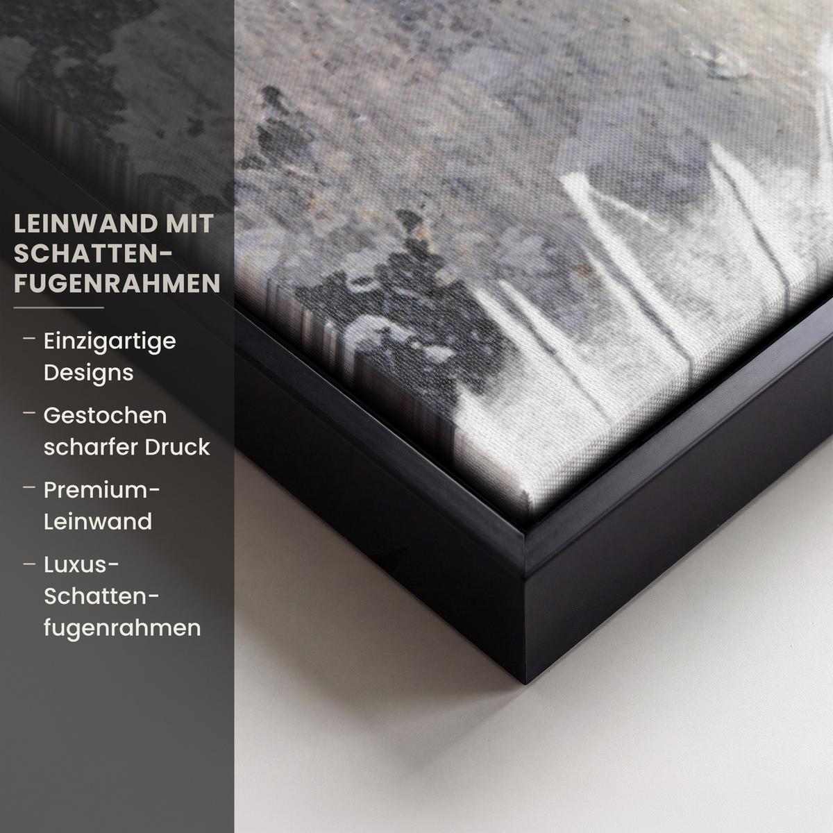 LEINWAND Bilder mit Rahmen - Luxus - Abstrakt - Gold - Weiß - 90x60 - Goldfarben, Textil (90/60cm) - MuchoWow