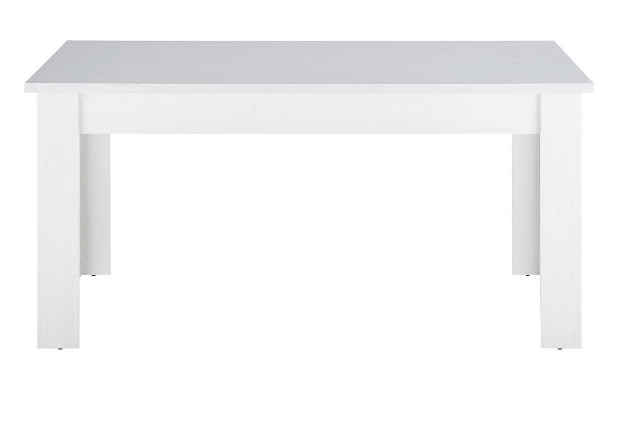 ESSTISCH weiß Pinie Landhaus, Tisch 160 x 90 cm - Weiß/Pinienfarben, Holzwerkstoff (160/90/76cm) - Furn.Design
