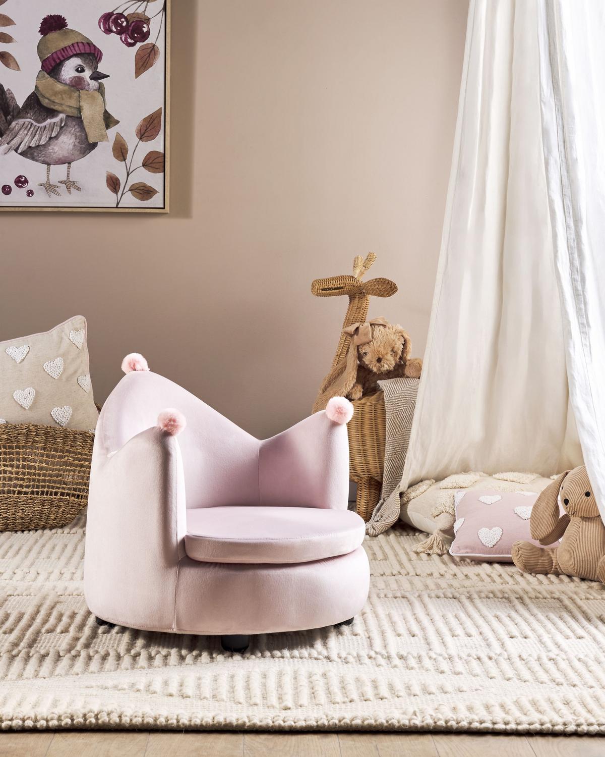 KINDERSESSEL Rosa Vega - Pink/Schwarz, Textil (50/47/44cm) - Beliani