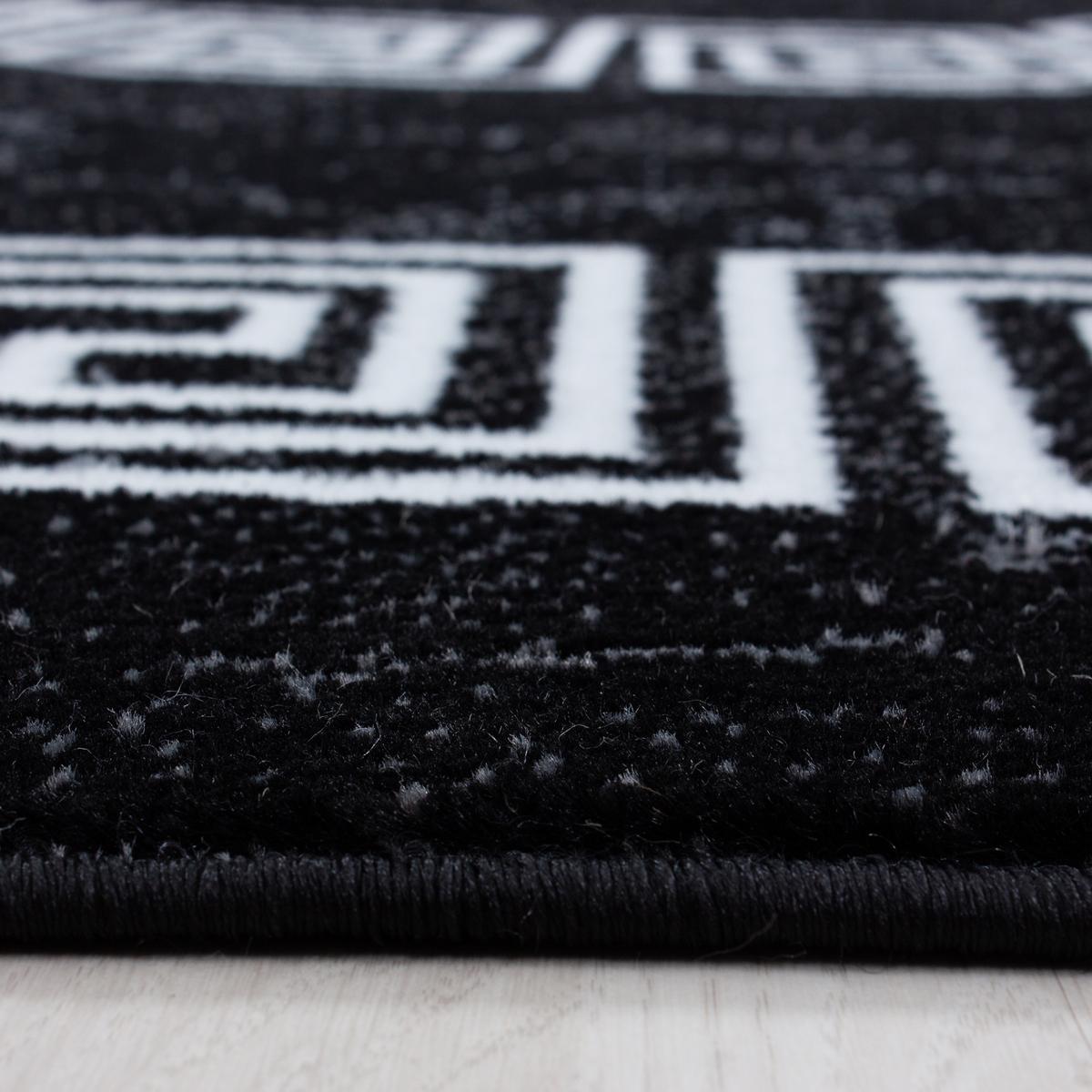 KURZFLORTEPPICH INN, mit Mäander-Muster, Schwarz, 80 x 150 cm - Schwarz, Textil (80/150cm) - KADIMA DESIGN