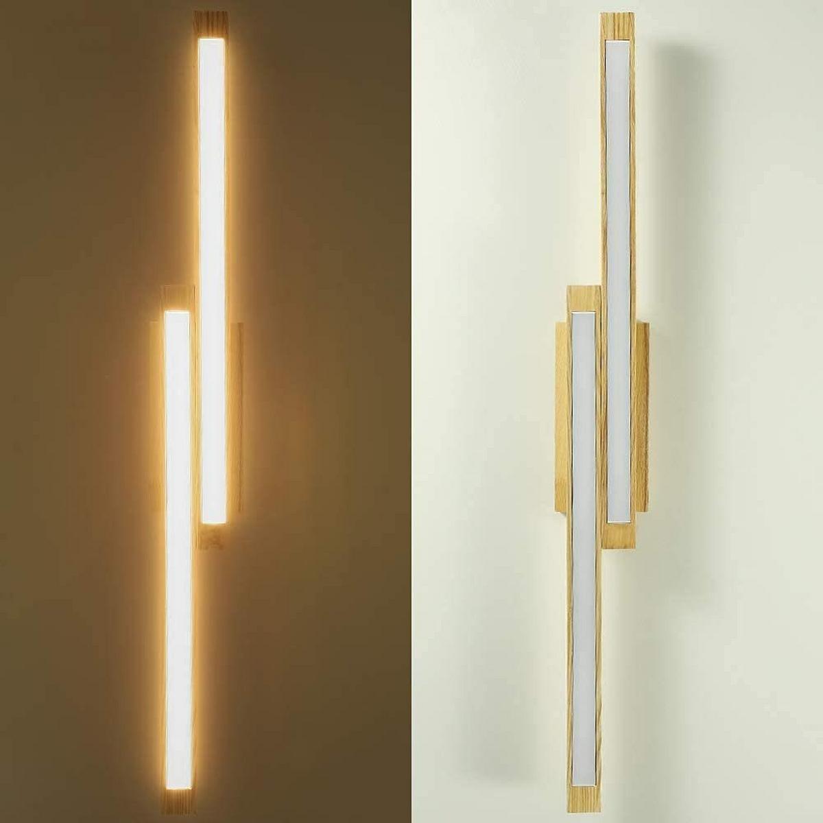 LED-DECKENLEUCHTE Yvonne 90/11/8 cm - Braun, Holzwerkstoff (90/11/8cm) - Nettlife