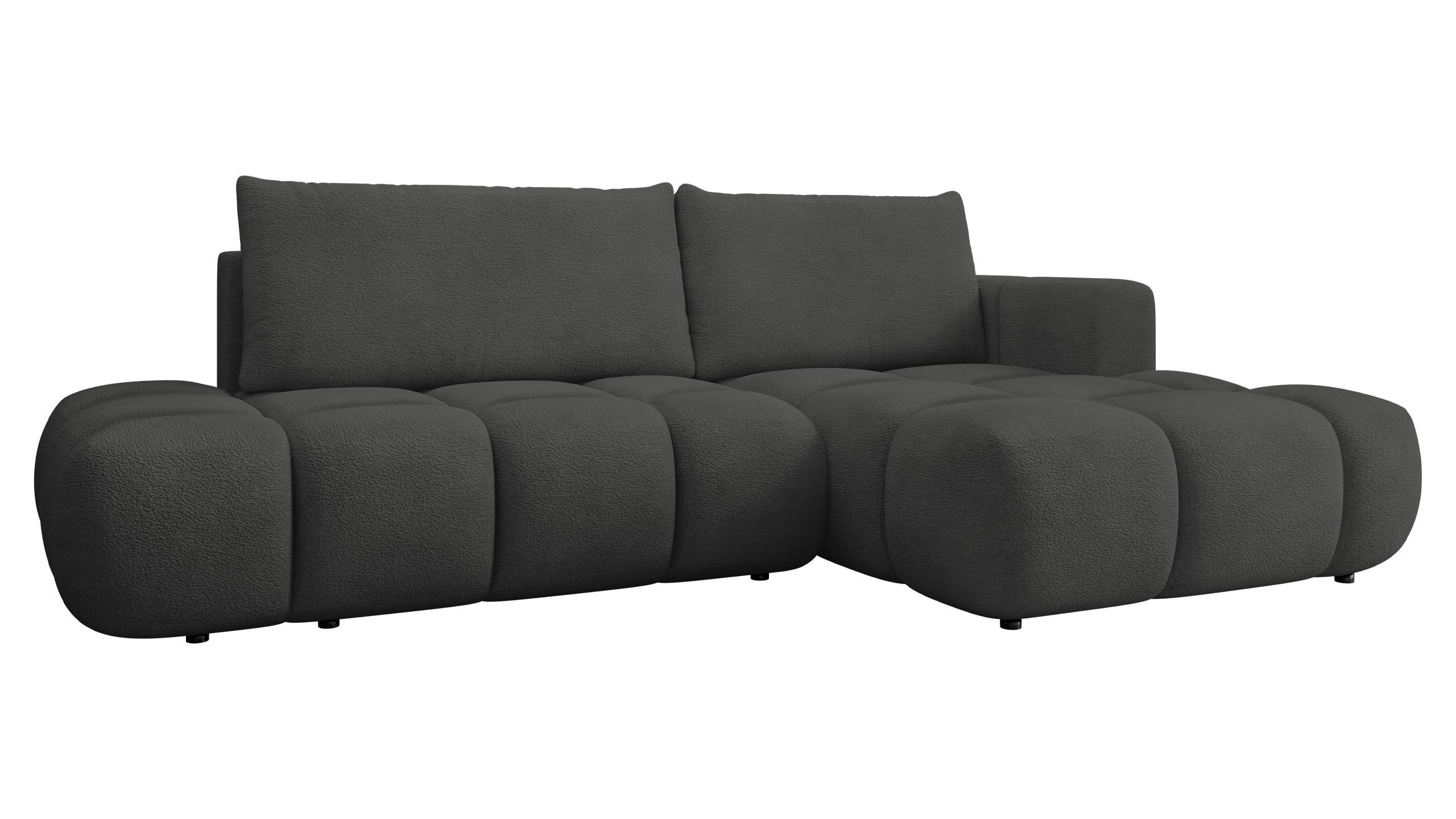 ECKSOFA Soffi, Seite: Rechts - Anthrazit/Schwarz, Holz/Kunststoff (283/166cm) - MIRJAN24