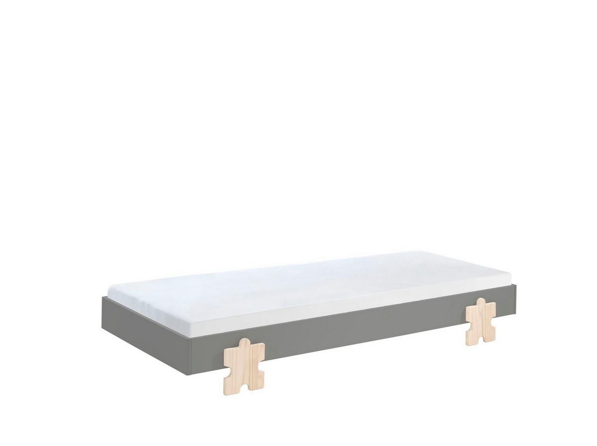 STAPELBETT Karlene 204x28x94 aus MDF in Grau - Grau, Holzwerkstoff (90/200cm) - 58aufmkessel