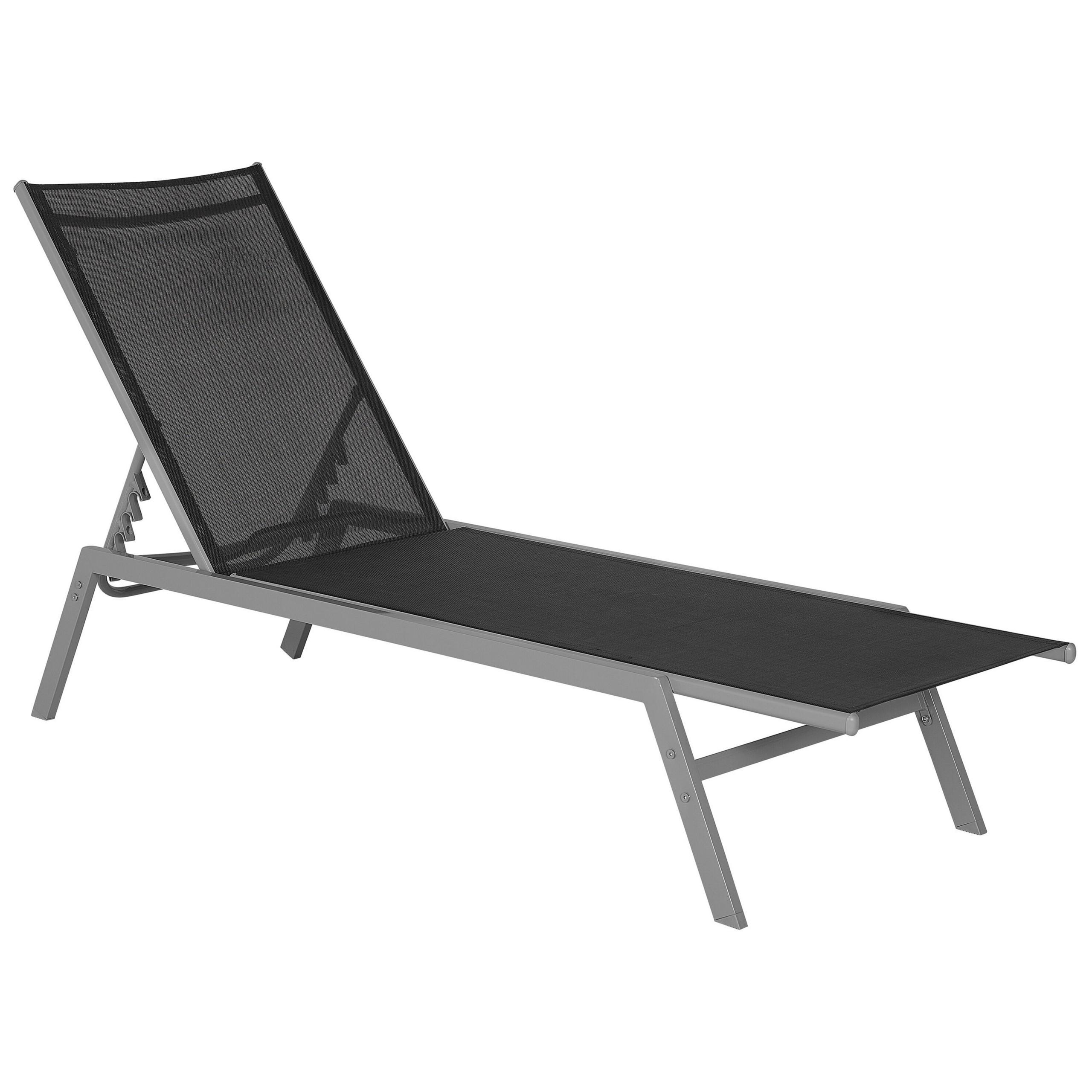 GARTENLIEGE schwarz Noli - Schwarz, Metall (197/96/53cm) - Beliani
