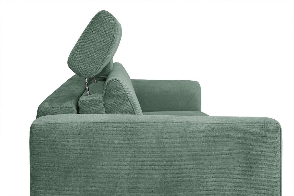 SOFA MEZO 3-Sitzer mit Schlaffunktion, grün - Schwarz/Grün, Holz/Textil (232/90/107cm) - Wozimo