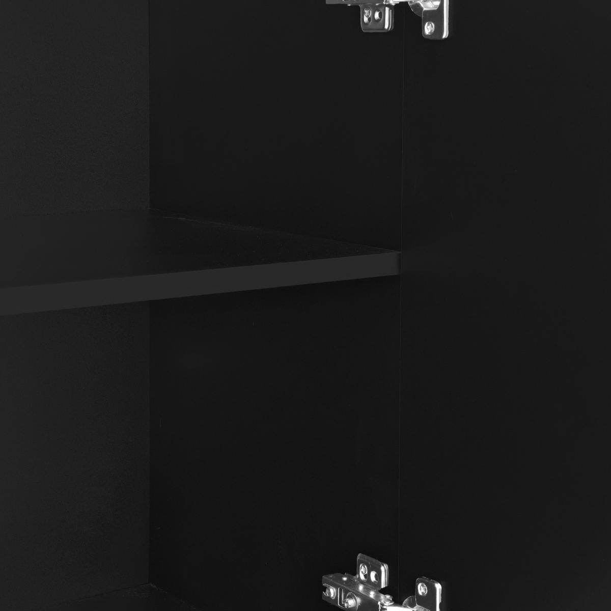 SIDEBOARD mit Metallfüßen und Rillen-Design - Schwarz, Holzwerkstoff/Metall (120/80/38cm) - Urban Meuble