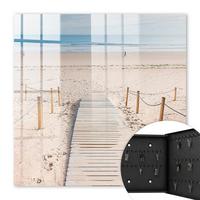 SCHLÜSSELBOX Schwarz 30x30 cm- Türöffnung nach rechts - Meeresstrand - Beige, Metall (30/30/5cm) - TULUP