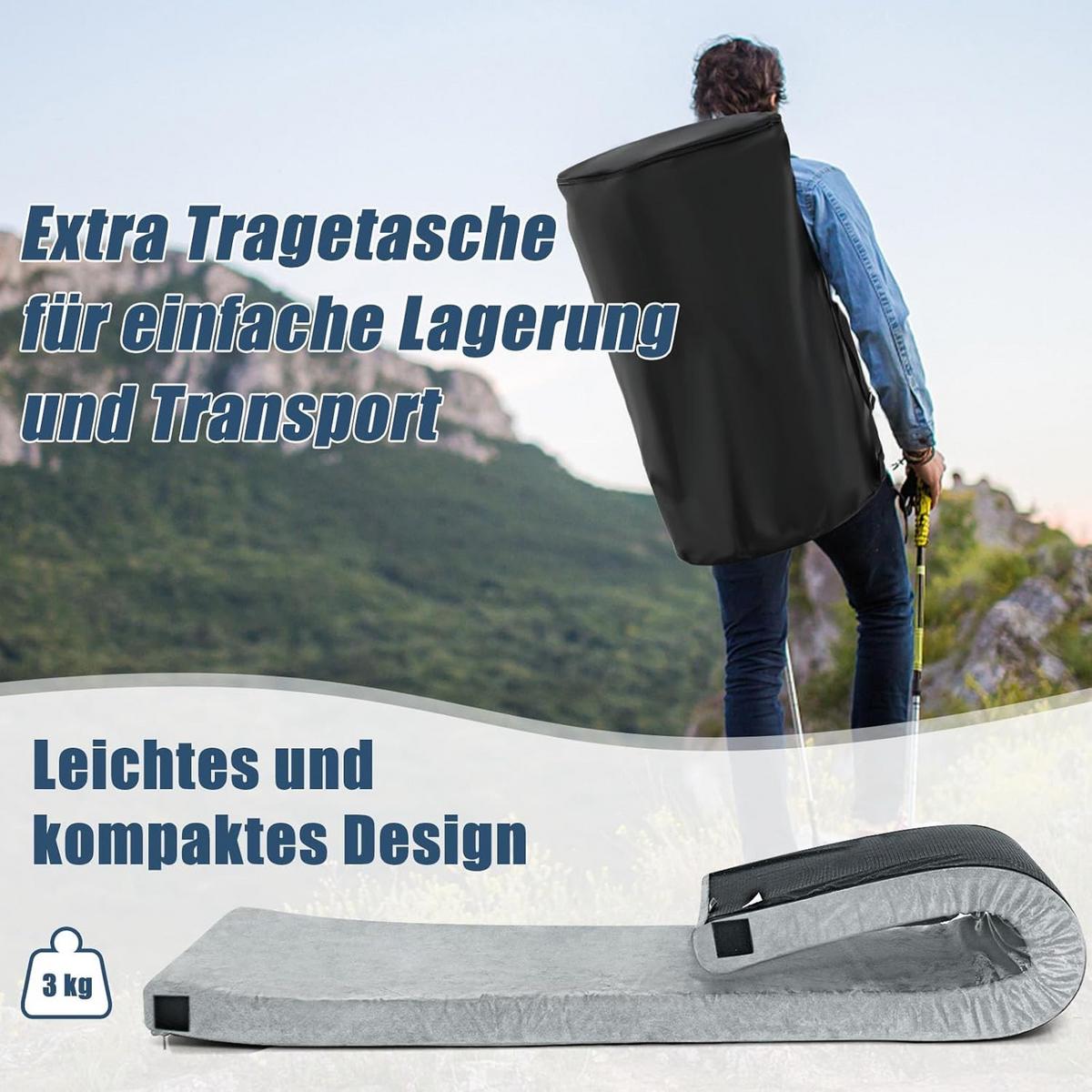CAMPING MATTRESS Grau - Grau, Textil - COSTWAY