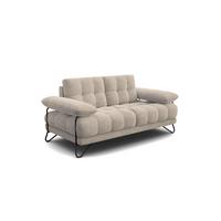 SOFA BUBBARA 2-Sitzer, beige - Beige/Schwarz, Holz/Textil (185/87/96cm) - Wozimo