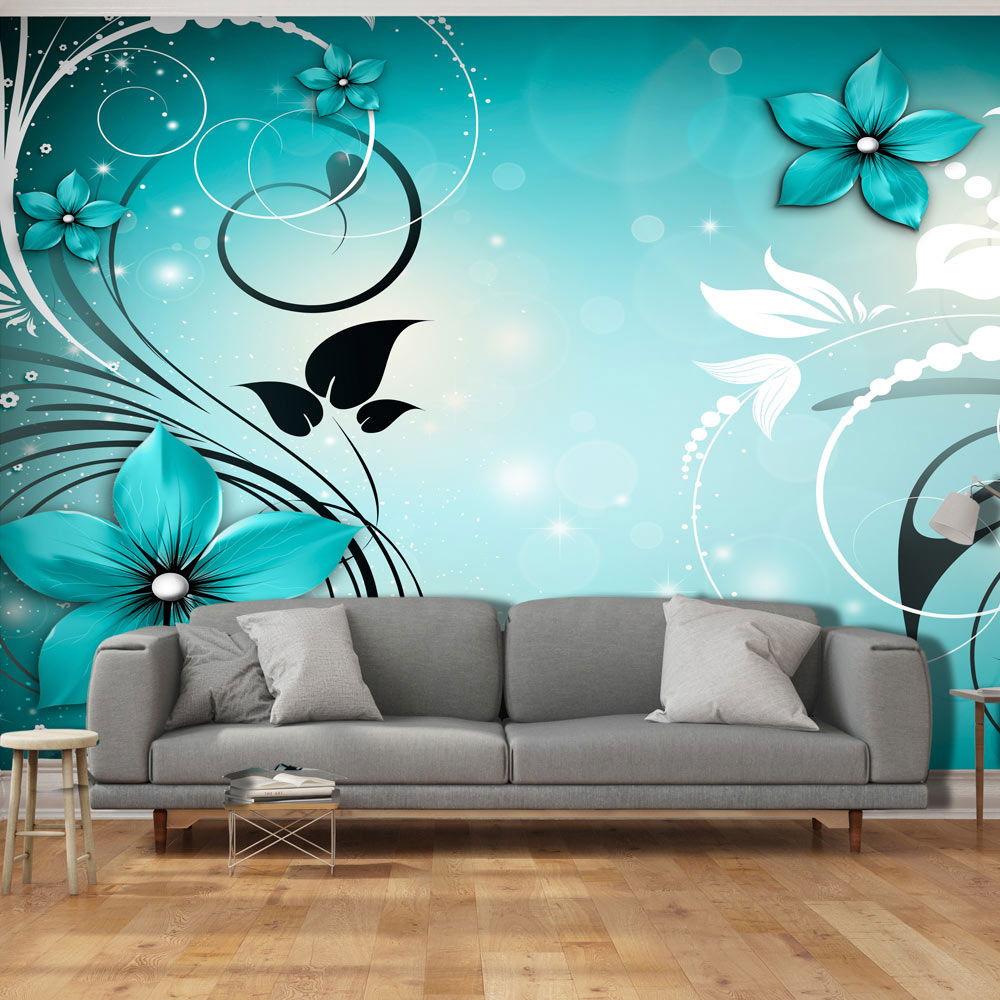 VLIESTAPETE Blau 500/280 cm - Blau/Weiß, Textil (500/1cm) - KUNSTLOFT