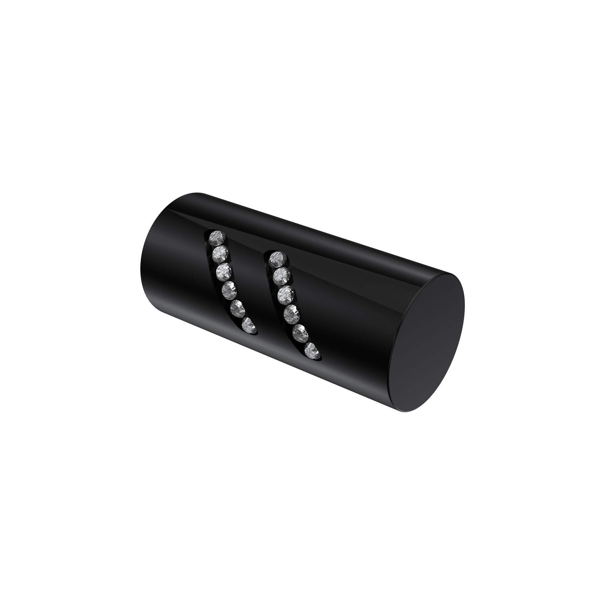 ENDSTÜCKE FÜR GARDINENSTANGEN 20 mm Ø, Zoena Schwarz, Packung 2 Stück - Schwarz, Metall (5.5/2.5/2.5cm) - INTERDECO