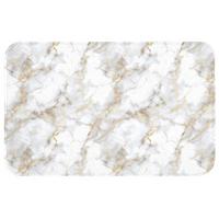 BADEMATTE Goldene Adern - Marmor - Weiß 80x50 cm - Weiß, Textil (80/50cm) - OnlyWow
