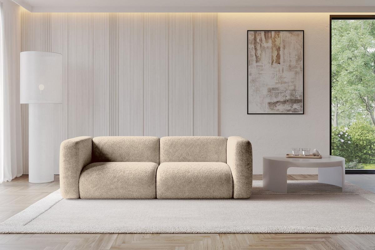 MODULARES Sofa 2-SITZER MIRA-S1 228x89x70 Braun cm Velours - Schwarz/Braun, Holzwerkstoff/Kunststoff (228/70/89cm) - ALTDECOR