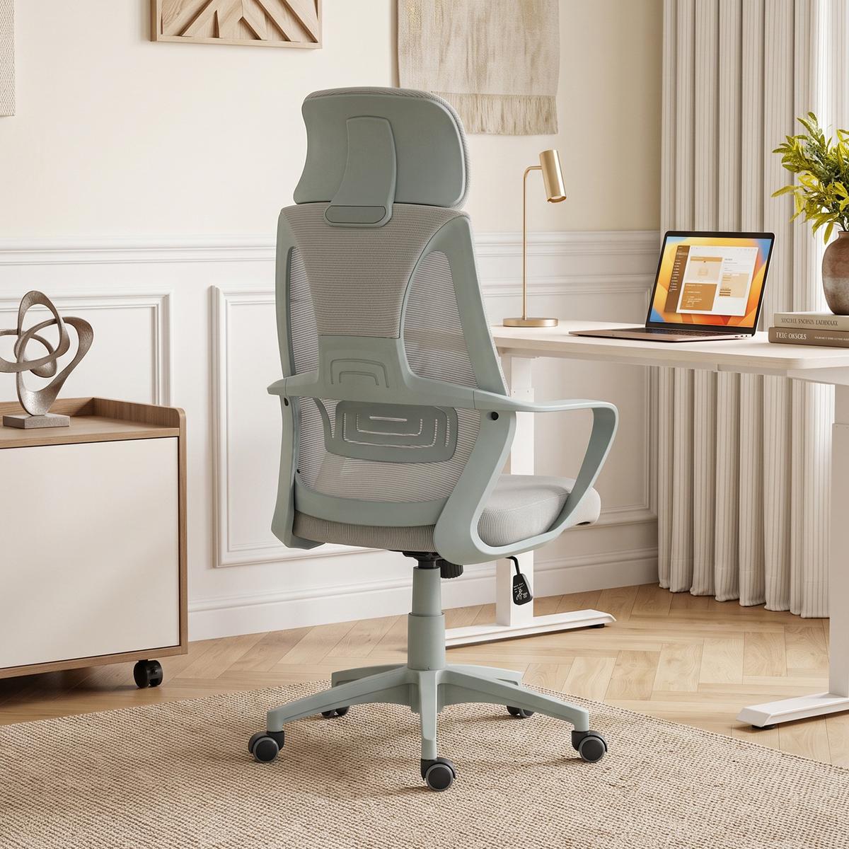 BÜROSTUHL Mesh-Gewebe Grau - Grau, Kunststoff/Textil (55/126/64cm) - Vinsetto