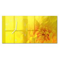 WANDUHR aus Glas 60x30 cm - Blume - Gelb, Glas (60/30/0.4cm) - TULUP