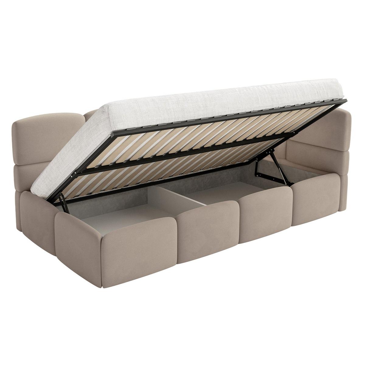 JUGENDBETT Cloudy Beige 120 x 200 cm - Beige/Schwarz, Kunststoff/Textil (120/200cm) - Selsey