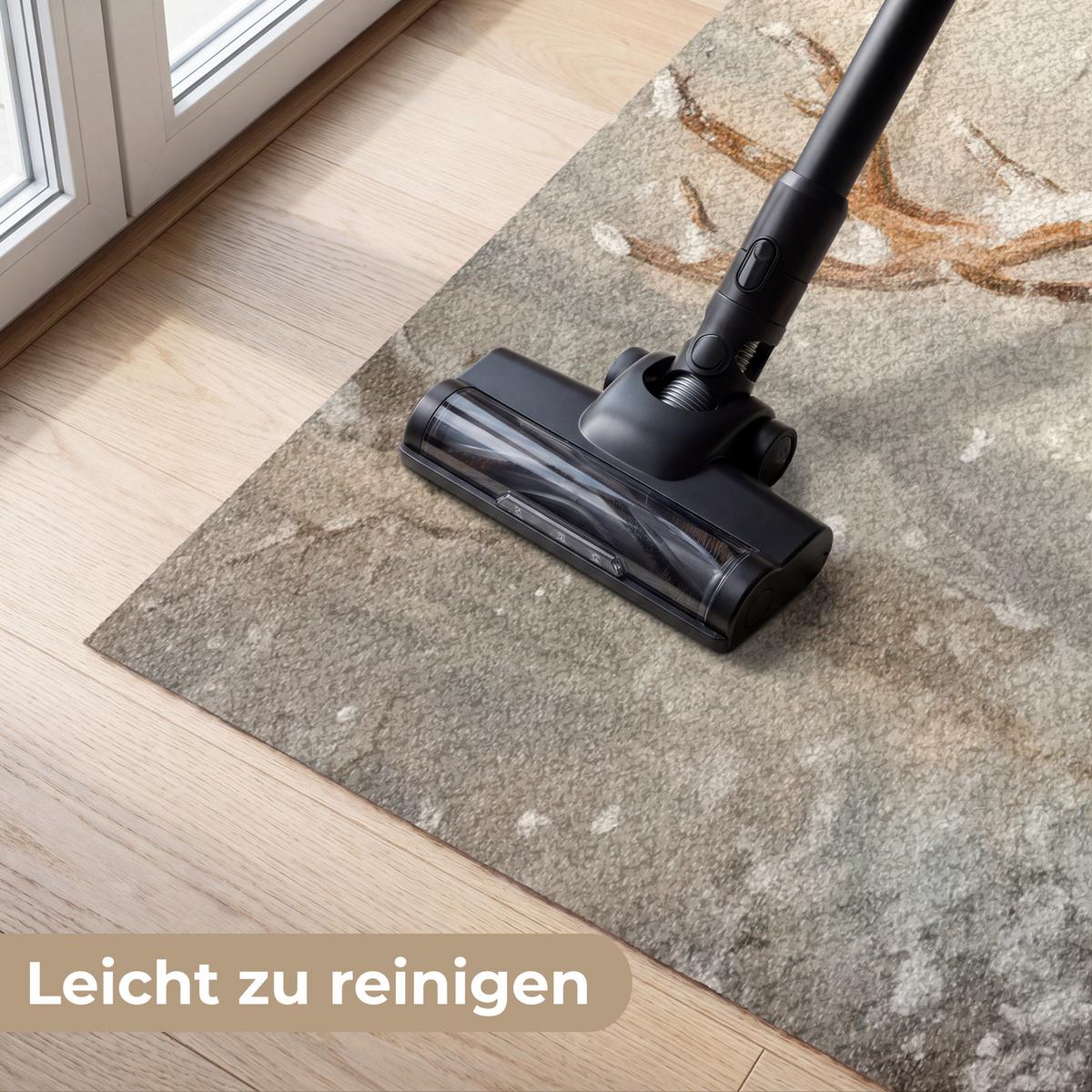 FUSSMATTE Weihnachten - Rentier - Winter - Kranz Flurteppich 180x120 cm - Braun, Kunststoff (180/0.4cm) - MuchoWow