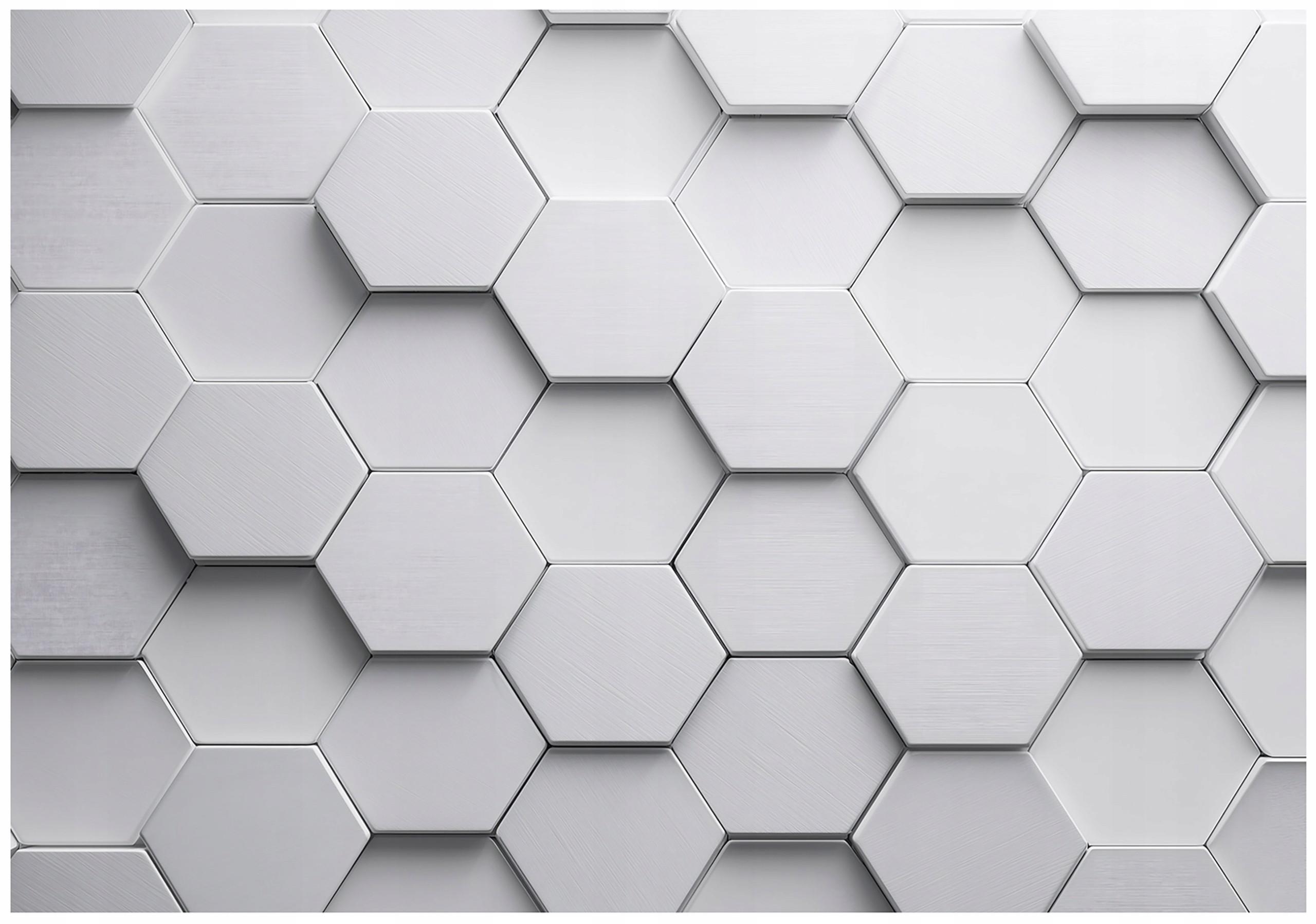 FOTOTAPETE 3D Hexagone Grau 250x175 cm - Multicolor, Papier (250/175cm) - Wallarena