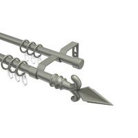 GARDINENSTANGE Olymp Matteo 100 cm, 2-läufig, 16 mm Ø Chrom matt - Chromfarben/Nickelfarben, Metall (100cm) - INTERDECO