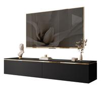 HÄNGESCHRANK TV-Möbel AURORA Schwarz Matt mit LED Beleuchtung - Schwarz, Holzwerkstoff (180/32/40cm) - Lookway