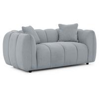 2-SITZER SOFA Nubira in tief gesteppter Bubble-Optik aus weichem Grau Strukturstoff im modernen Design - Schwarz/Grau, Holz/Kunststoff (172/69/89cm) - S-Style Möbel