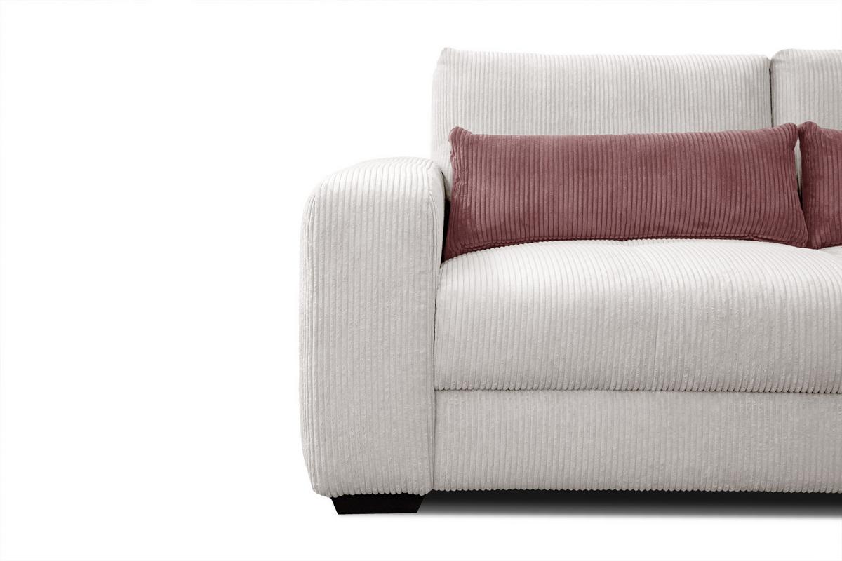 SOFA OLI 3-Sitzer, perlweiß - Weiß, Holz/Textil (208/91/108cm) - Wozimo