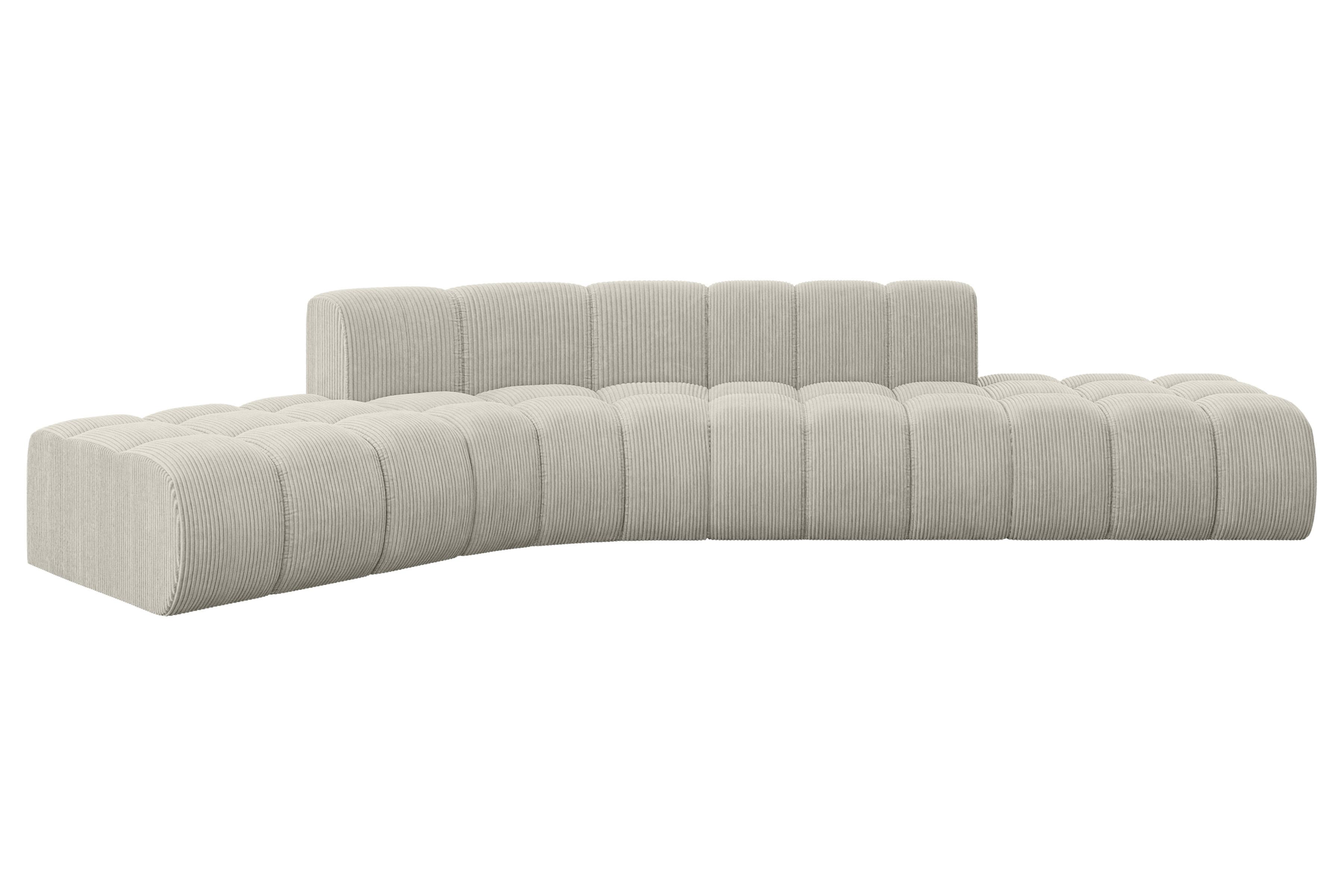 ECKSOFA modulares Sofa Solven-L1 - 380x174x70 cm Creme - Hellgrau/Creme, Holzwerkstoff/Textil (380/174cm) - ALTDECOR