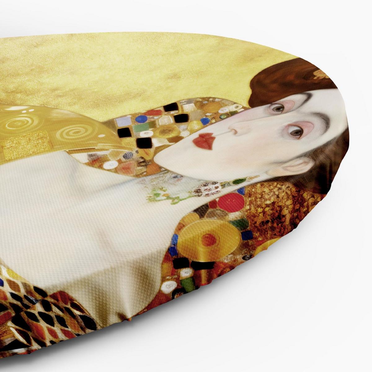 RUNDES BILD Gold 80/80 cm - Goldfarben, Textil (80/80cm) - KUNSTLOFT