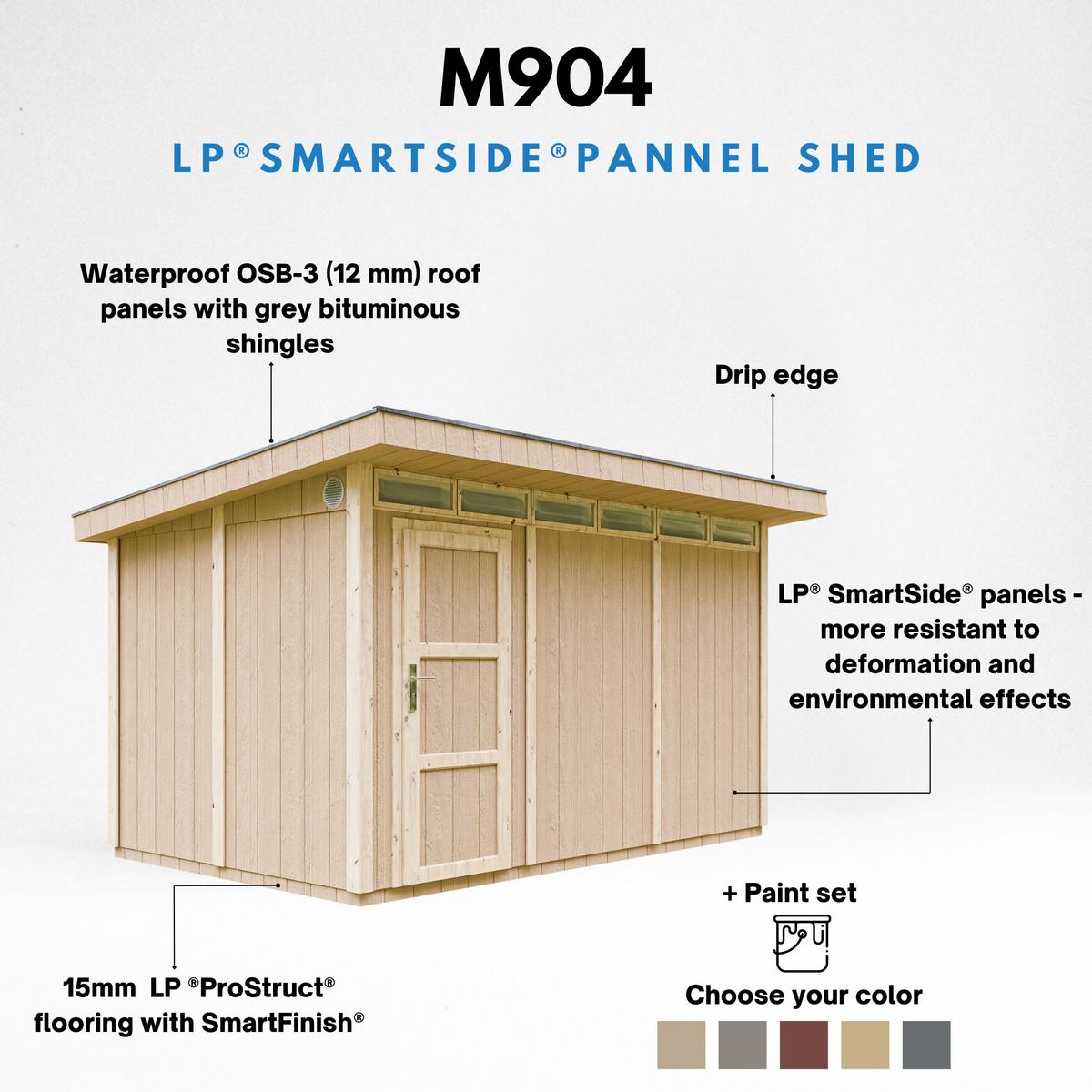 HOLZ-GARTENHAUS basis LP SmartSide 8,7m² mit B411xL279xH239 cm - M904 - TERRA BROWN - Hellbraun, Holz (412/237/279cm) - Timbela