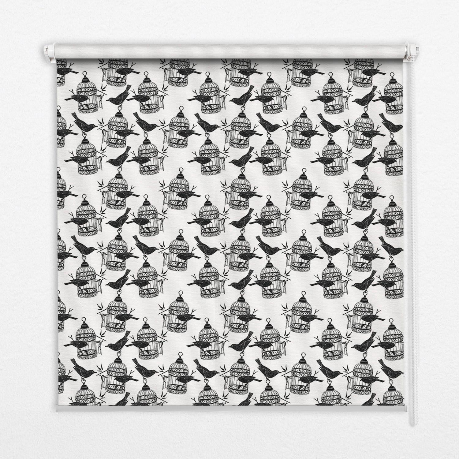 INNENROLLO - Fensterrollo - Rollo - 80x140 cm - Schwarze Raben - Schwarz, Kunststoff (80/140/0.5cm) - TULUP