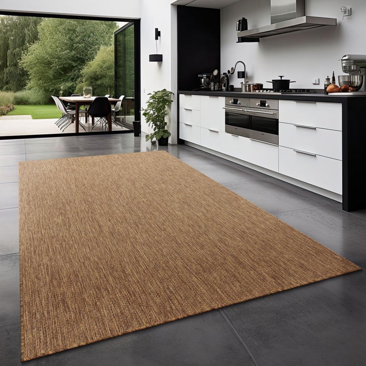 OUTDOORTEPPICH Coffee Ø 120 cm - Dunkelbraun, Kunststoff (120/120cm) - TT Home