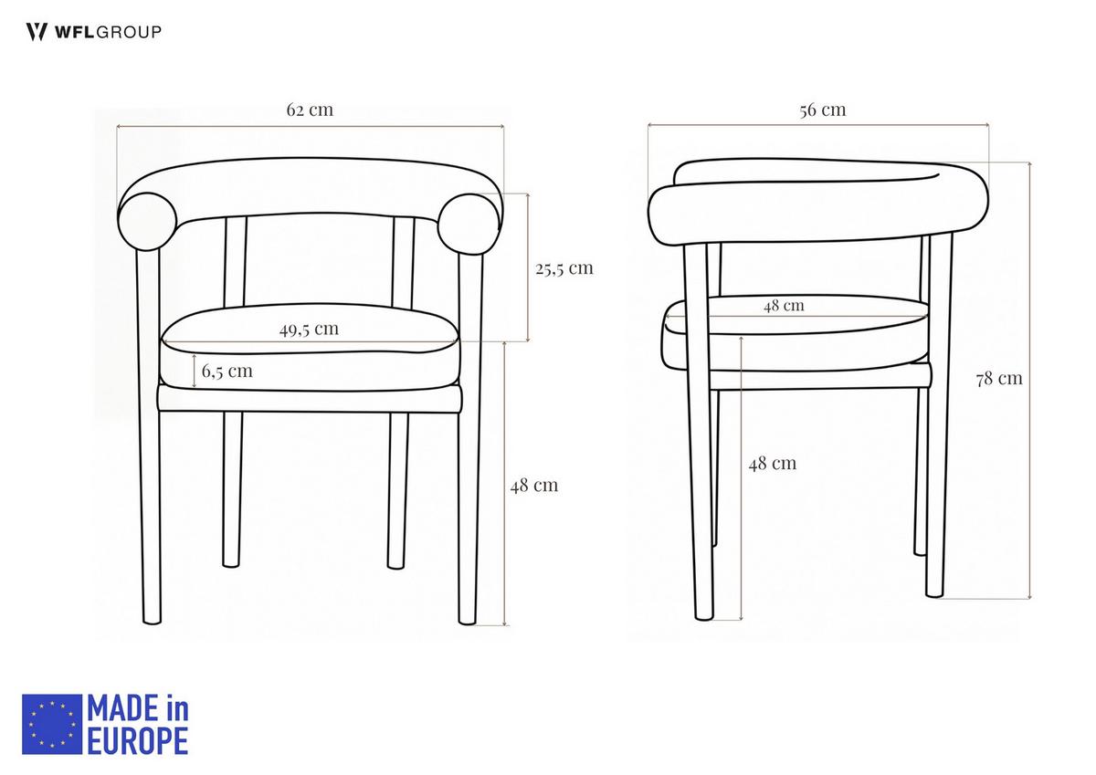 ESSZIMMERSTUHL MAYA 4er Set in Weiß Boucle mit massivem Buchenholzgestell 62/56/78 cm - Hellbraun/Weiß, Holz/Textil (61/74/57.5cm) - WFL GROUP