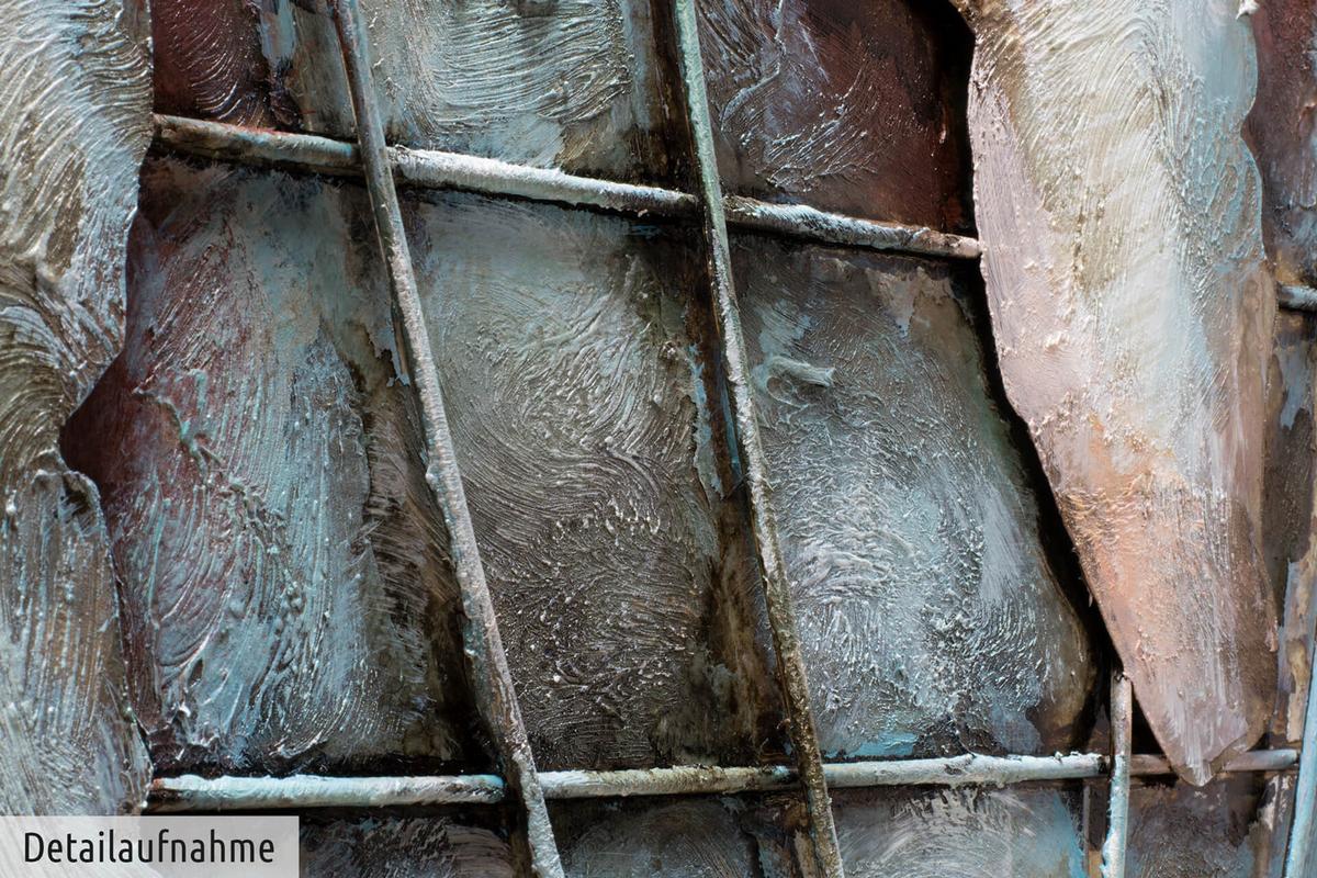 METALLBILD Blau 100/70 cm - Blau, Metall (6.8/70cm) - KUNSTLOFT