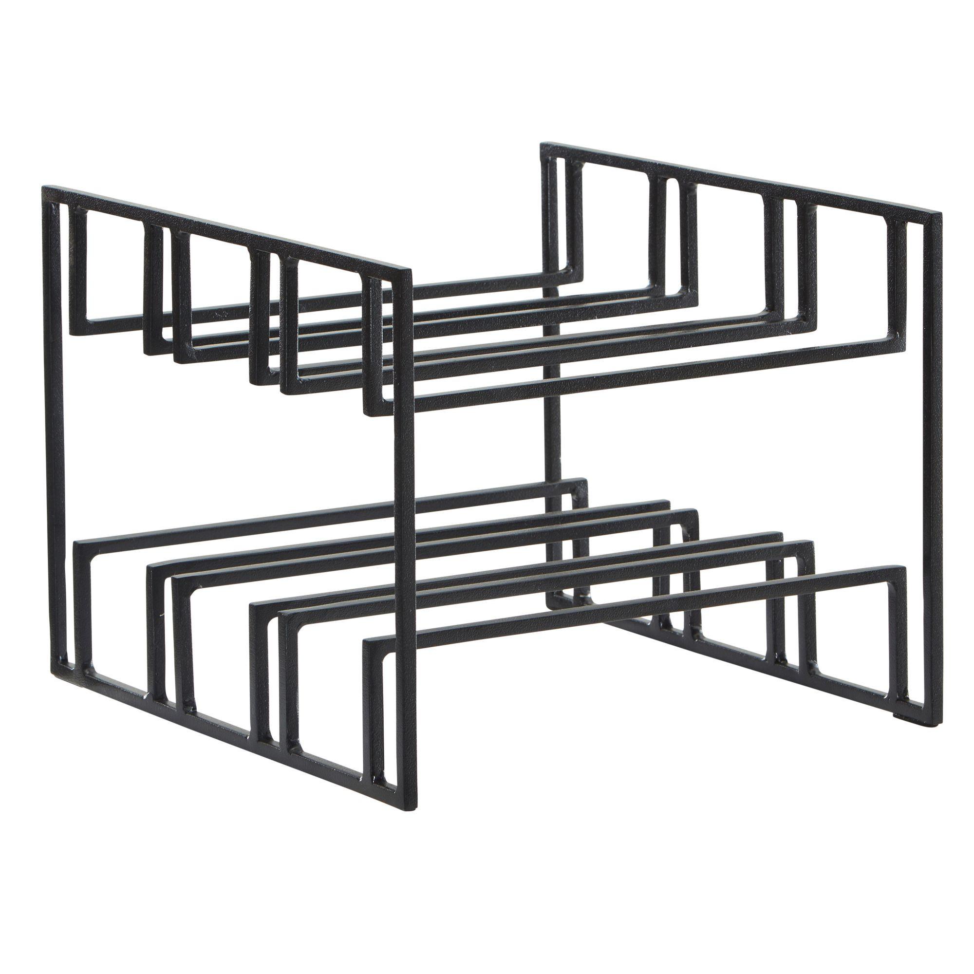 WEINREGAL Metall Modern Stil für 6 Flaschen tischfähig 29x21x25cm - Schwarz, Metall (29/21/25cm) - KADIMA DESIGN