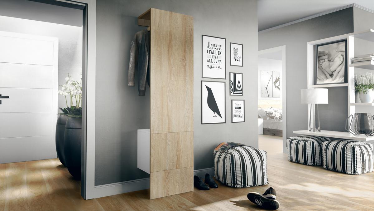 GARDEROBE Carlton Paneel in Eiche sägerau - Eiche San Remo, Holzwerkstoff (52/193/35cm) - Vladon