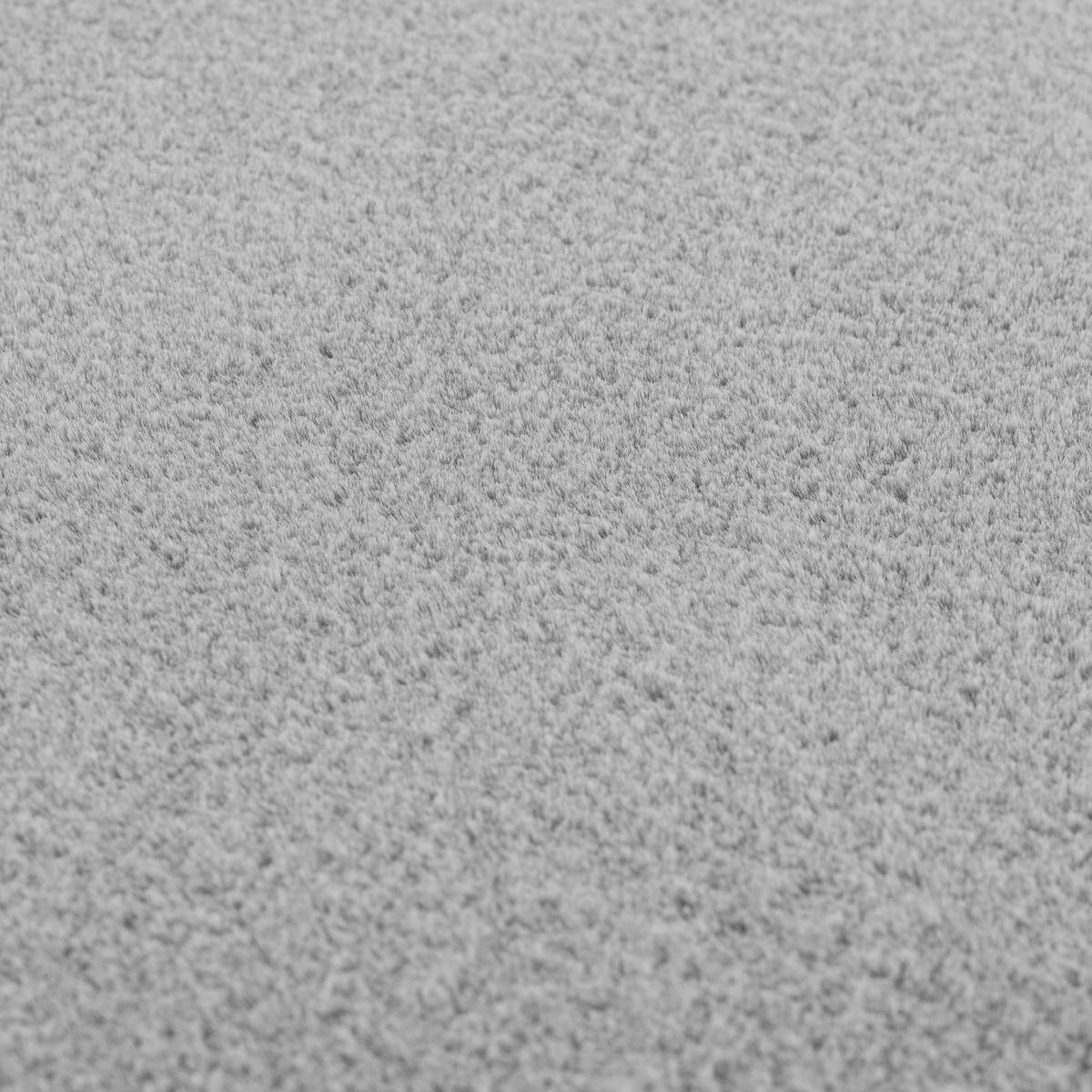 KURZFLORTEPPICH Waschbar ISAR, einfarbig, Silber, Ø 120 cm - Silberfarben, Textil (120/120cm) - KADIMA DESIGN