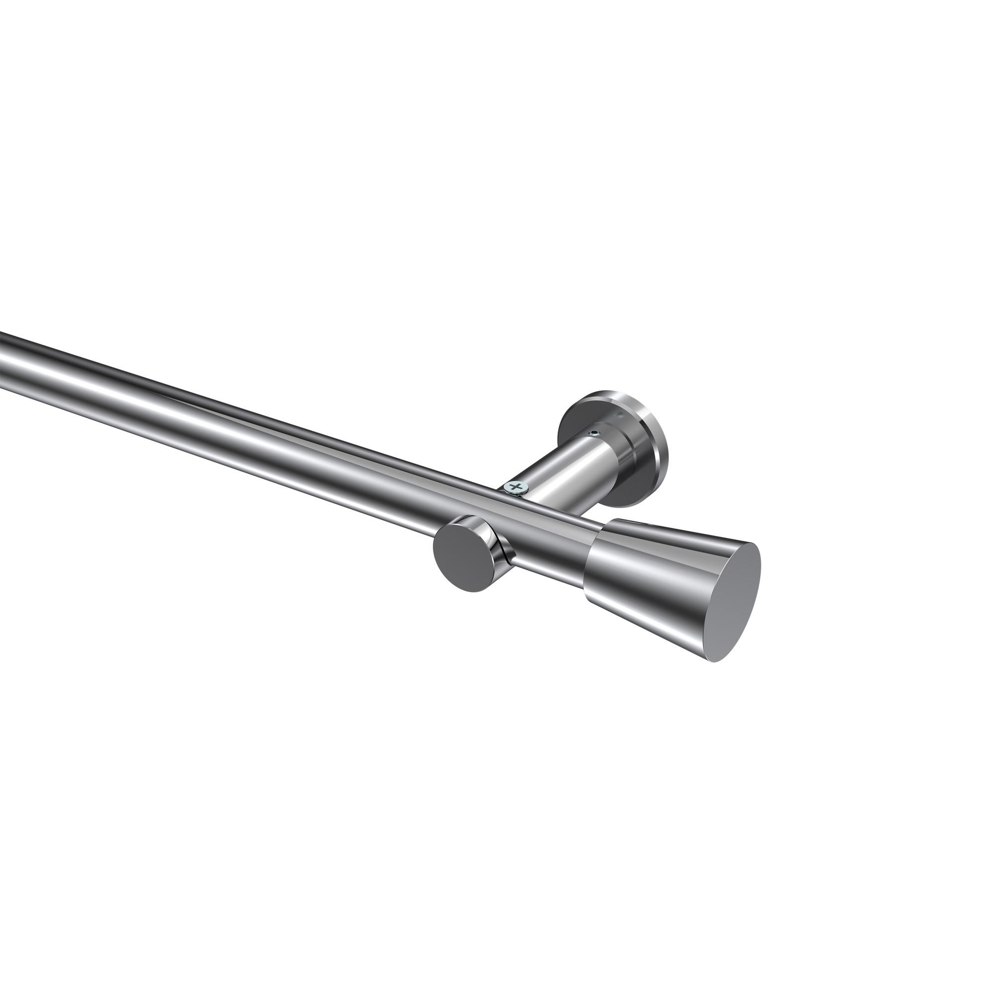 GARDINENSTANGE Platon Sitra 200 cm, 1-läufig (ohne Ringe), 20 mm Ø Chrom - Chromfarben, Metall (200cm) - INTERDECO